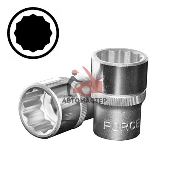 Головка 1/2 дюймовая FORCE 12гр 19/32 L38мм