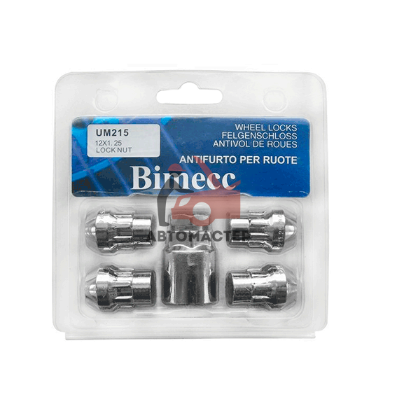 Гайки секретные BIMECC 12*1,25*32 хром, конус, закр. 1 ключ.