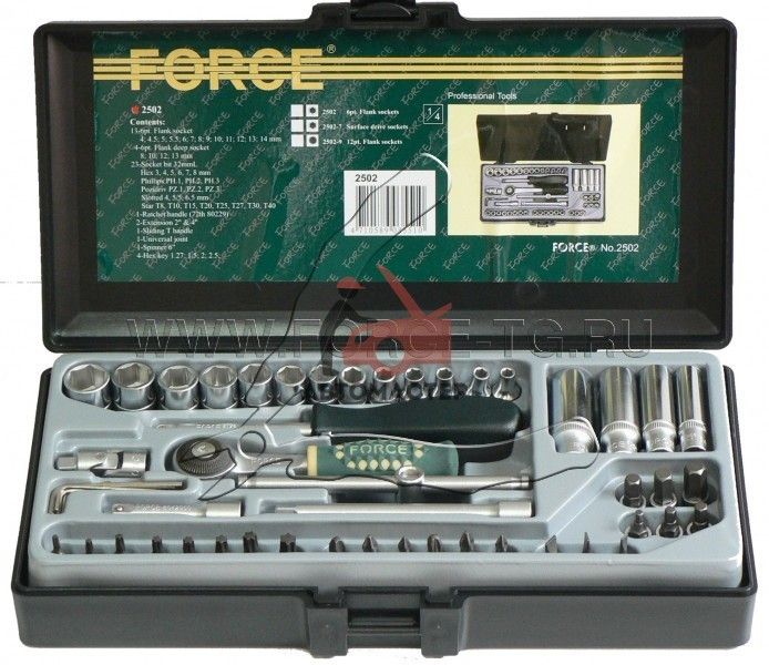 Набор головок 1/4 6гр 50пр FORCE