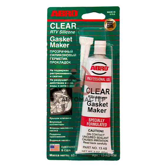 Герметик ABRO 85гр CLEAR (прозрачный) 260гр