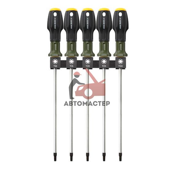 Набор отверток torx (6 лучей) без отверстия ДЕЛО ТЕХНИКИ 5пр T10-Т30 L250
