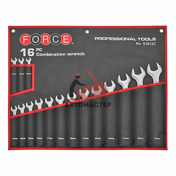 Набор ключей комб. FORCE 16 пр 10-32 мм в сумке