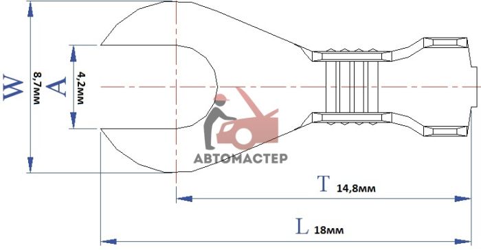 Клемма рогатка 4мм (500 шт. в пачке)