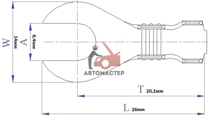 Клемма рогатка 6мм (150 шт. в пачке)
