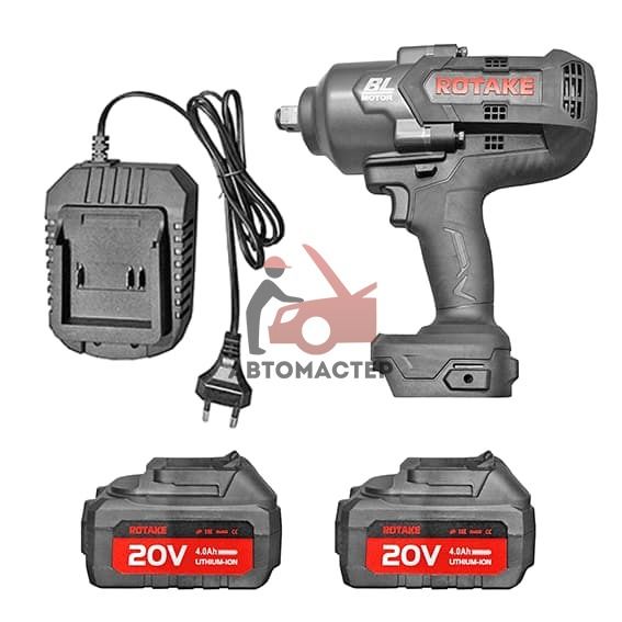 Гайковерт аккумуляторный 1/2 ROTAKE, 20 V, 4Ah, 1700 Nm.