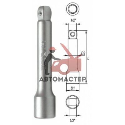 Удлинитель 1/2 с шаром L127мм YATO